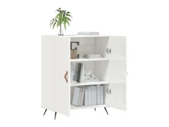 Aparador de madera contrachapada blanco brillante 69,5x34x90 cm ES35482