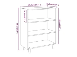 Aparador de madera contrachapada gris Sonoma 69,5x32,5x90 cm