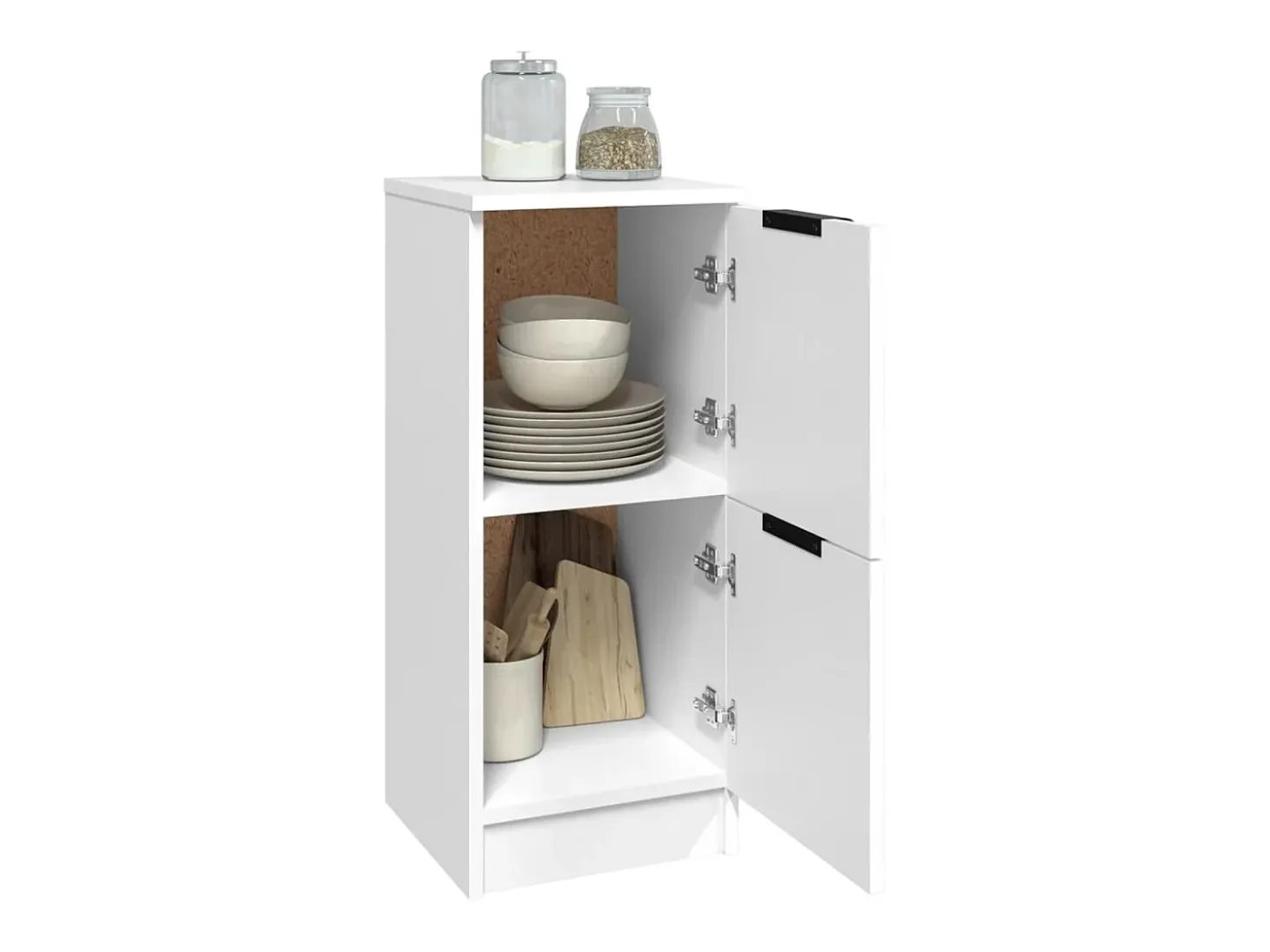 Aparador de madera contrachapada blanco 30x30x70 cm