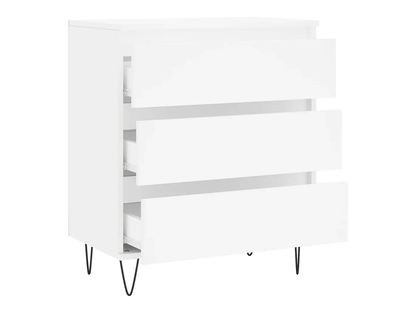 Aparador de madera contrachapada blanco 60x35x70 cm