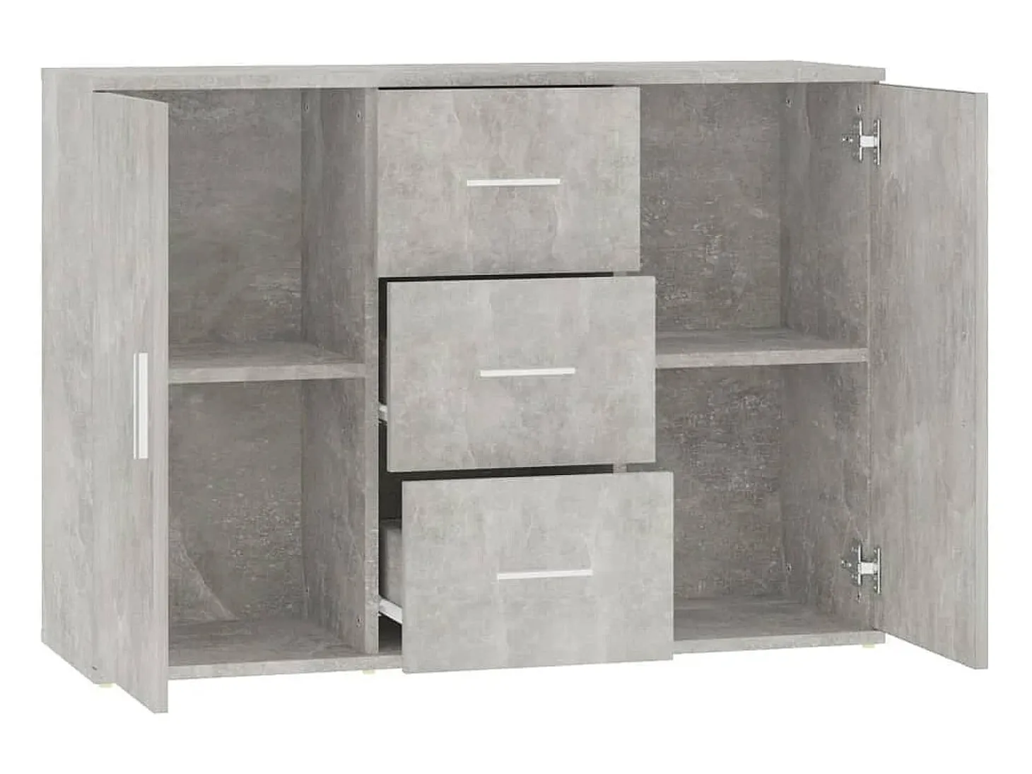 Aparador de madera contrachapada gris hormigón 91x29,5x65 cm
