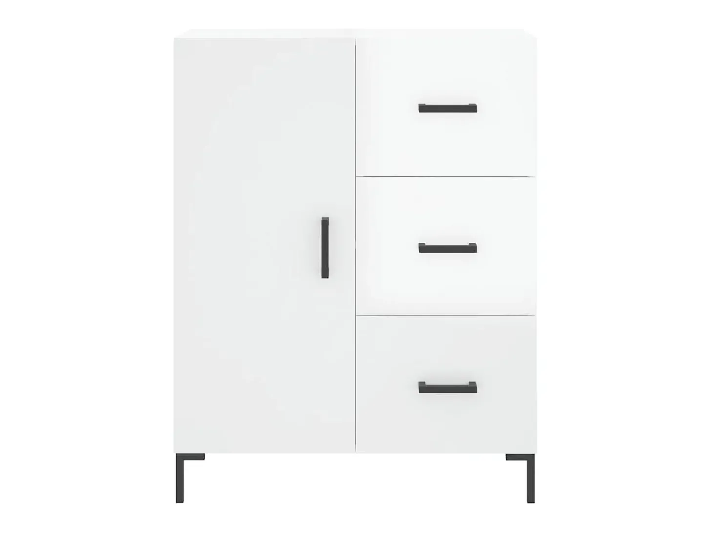 Aparador de madera contrachapada blanco brillante 69,5x34x90 cm ES12244