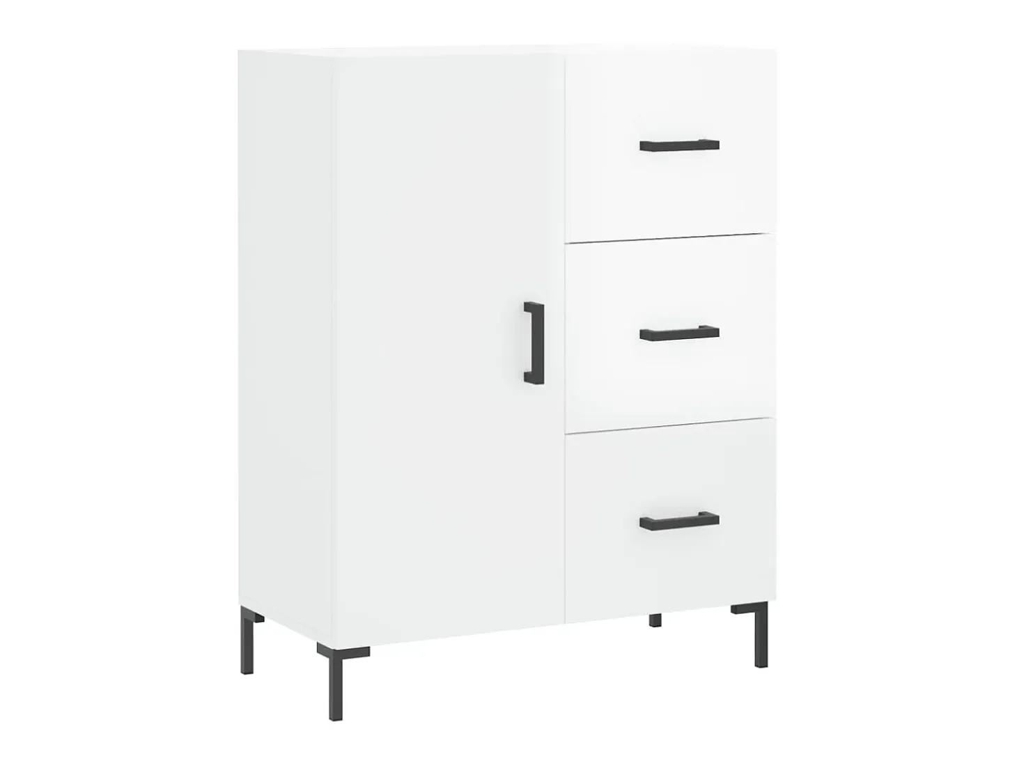 Aparador de madera contrachapada blanco brillante 69,5x34x90 cm ES12244