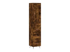 Aparador de madera contrachapada roble ahumado 34,5x34x180 cm