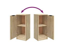 Aparador de madera contrachapada roble Sonoma 30x30x70 cm
