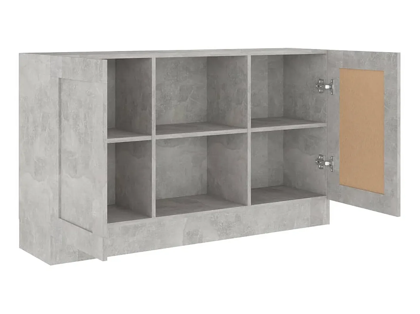 Aparador de madera contrachapada gris hormigón 120x30,5x70 cm ES44186