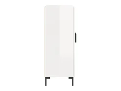 Aparador de madera contrachapada blanco brillante 69,5x34x90 cm