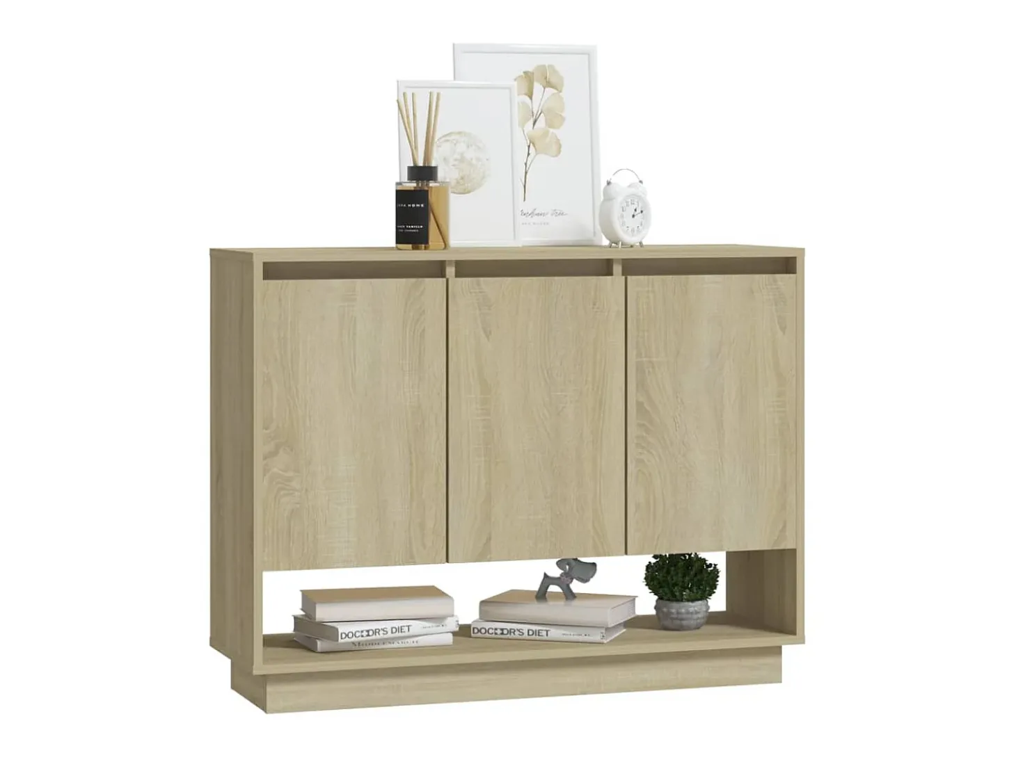Aparador de madera contrachapada roble Sonoma 97x31x75 cm ES61139