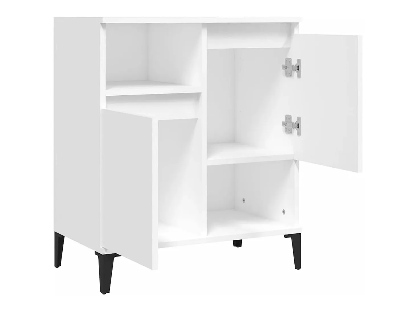 Aparador de madera contrachapada blanco 60x35x70 cm