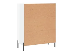 Aparador de madera contrachapada blanco brillante 69,5x34x90 cm