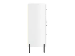 Aparador de madera contrachapada blanco brillante 69,5x34x90 cm