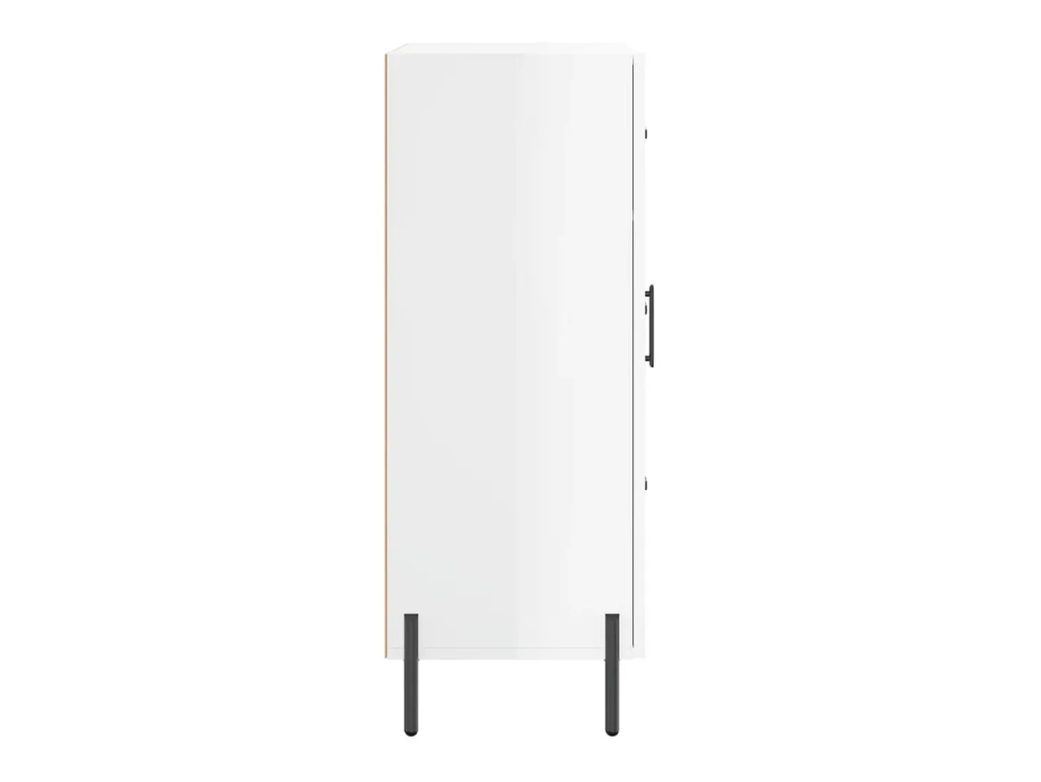 Aparador de madera contrachapada blanco brillante 69,5x34x90 cm