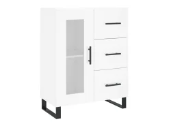 Aparador de madera contrachapada blanco brillante 69,5x34x90 cm ES16899