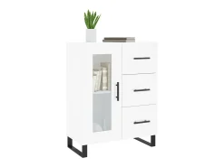 Aparador de madera contrachapada blanco brillante 69,5x34x90 cm ES16899