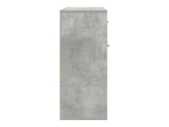 Aparador de madera contrachapada gris hormigón 88x30x70 cm