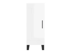Aparador de madera contrachapada blanco brillante 34,5x34x90 cm ES79245