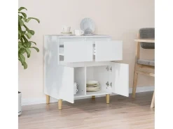 Aparador de madera contrachapada blanco 60x35x70 cm ES61263