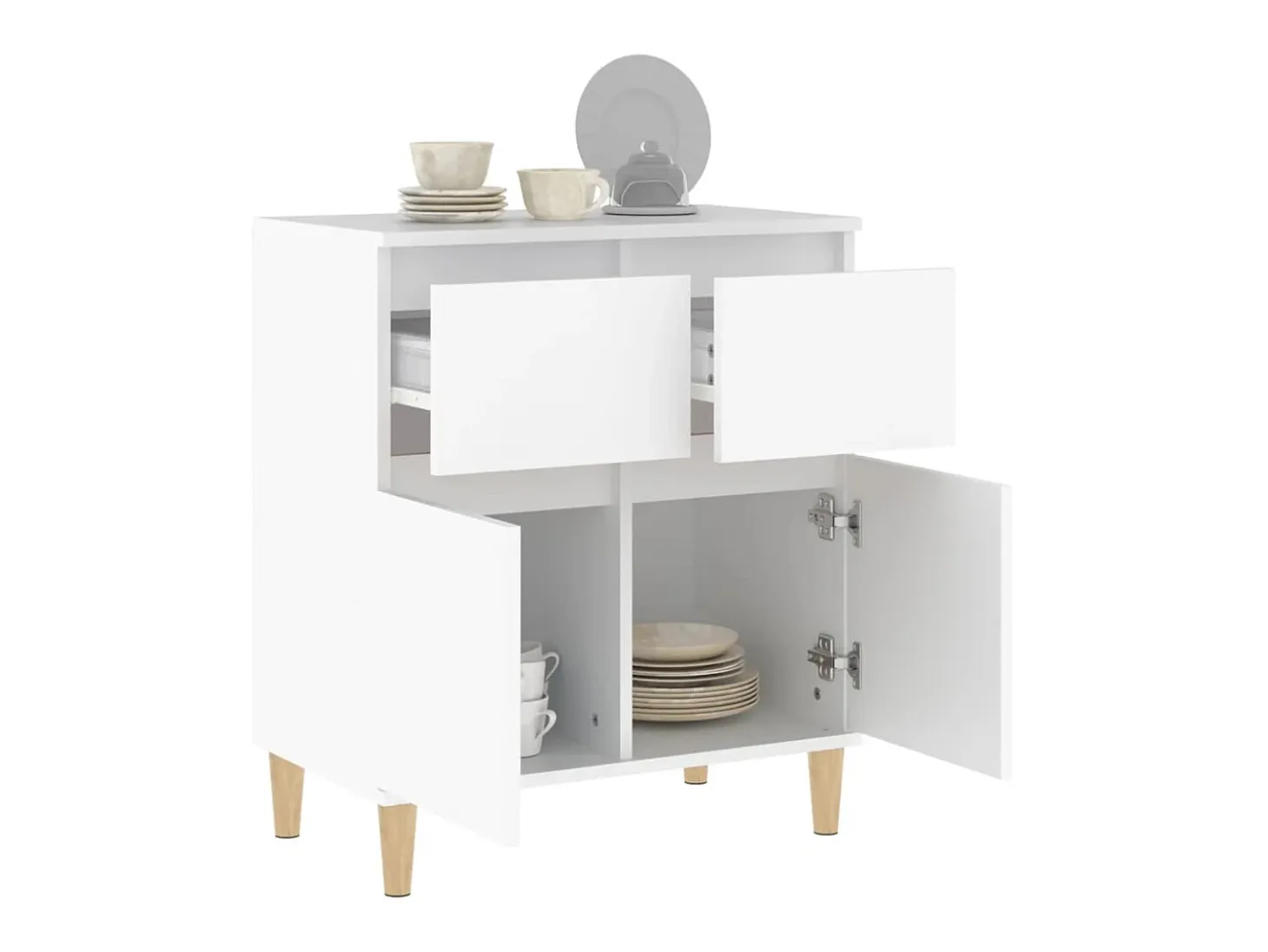 Aparador de madera contrachapada blanco 60x35x70 cm ES61263