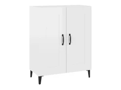 Aparador de madera contrachapada blanco brillante 69,5x34x90 cm ES80711