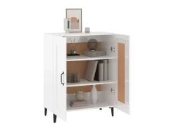 Aparador de madera contrachapada blanco brillante 69,5x34x90 cm ES80711