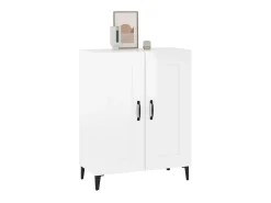 Aparador de madera contrachapada blanco brillante 69,5x34x90 cm ES80711