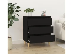 Aparador de madera contrachapada negro 60x35x70 cm
