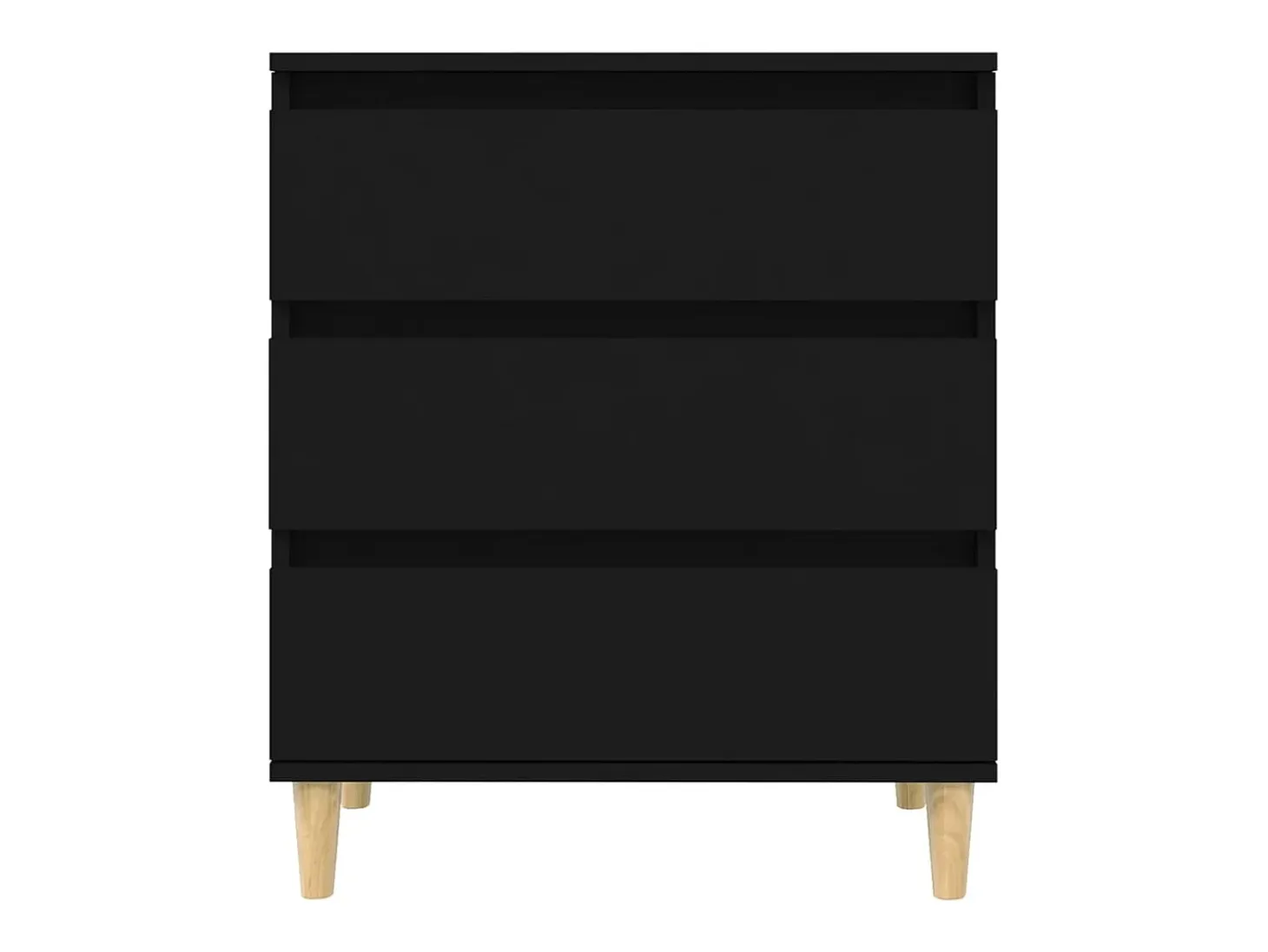 Aparador de madera contrachapada negro 60x35x70 cm