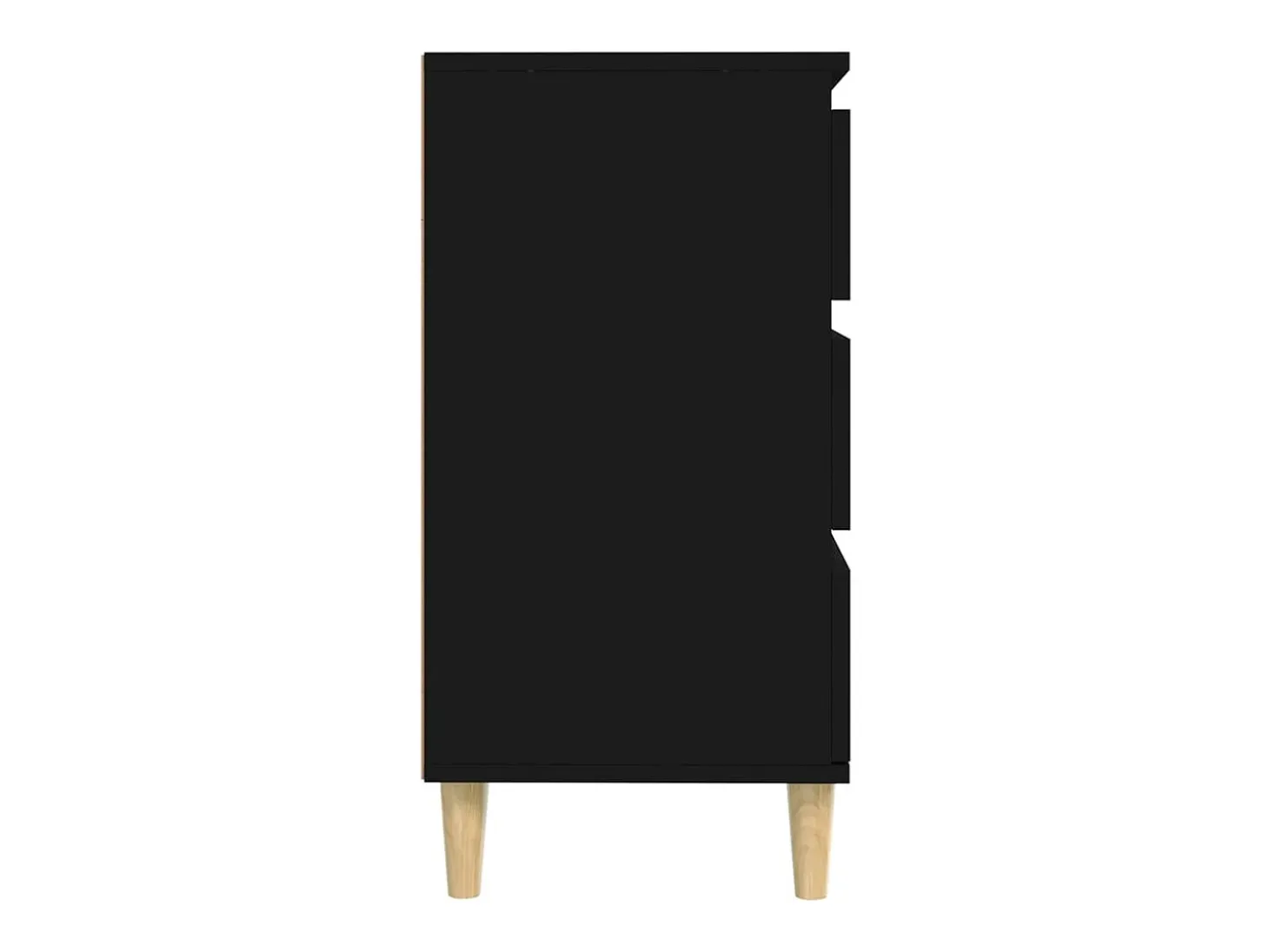 Aparador de madera contrachapada negro 60x35x70 cm