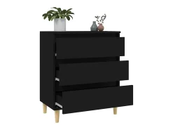 Aparador de madera contrachapada negro 60x35x70 cm