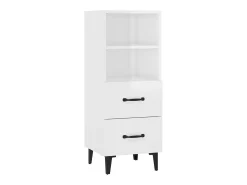 Aparador de madera contrachapada blanco brillante 34,5x34x90 cm ES94115