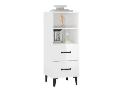 Aparador de madera contrachapada blanco brillante 34,5x34x90 cm ES94115