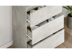 Aparador de madera contrachapada gris hormigón 60x35x76 cm