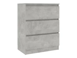 Aparador de madera contrachapada gris hormigón 60x35x76 cm