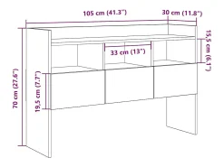 Aparador de madera contrachapada madera vieja 105x30x70 cm