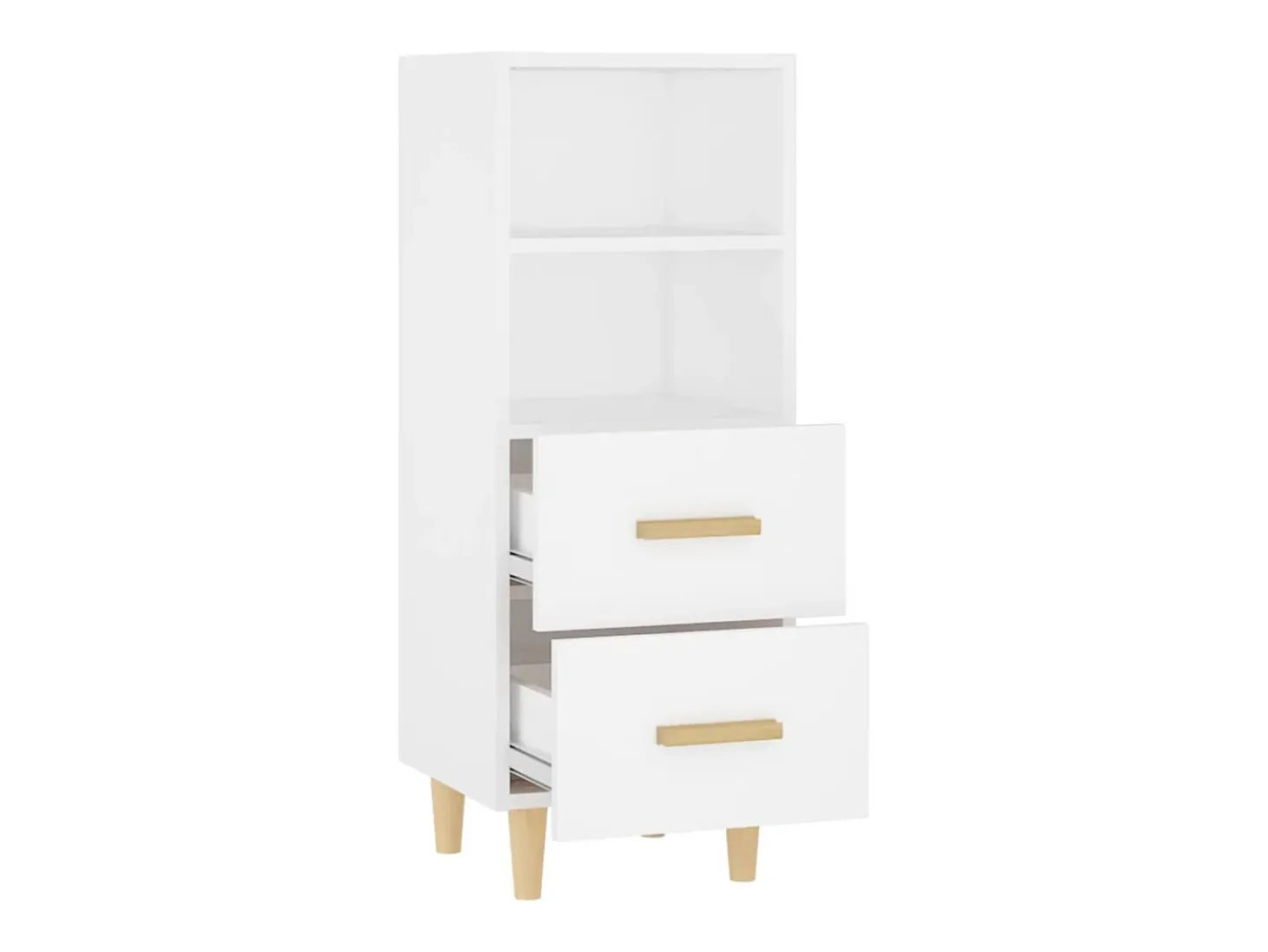 Aparador de madera contrachapada blanco 34,5x34x90 cm