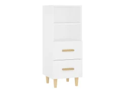 Aparador de madera contrachapada blanco 34,5x34x90 cm