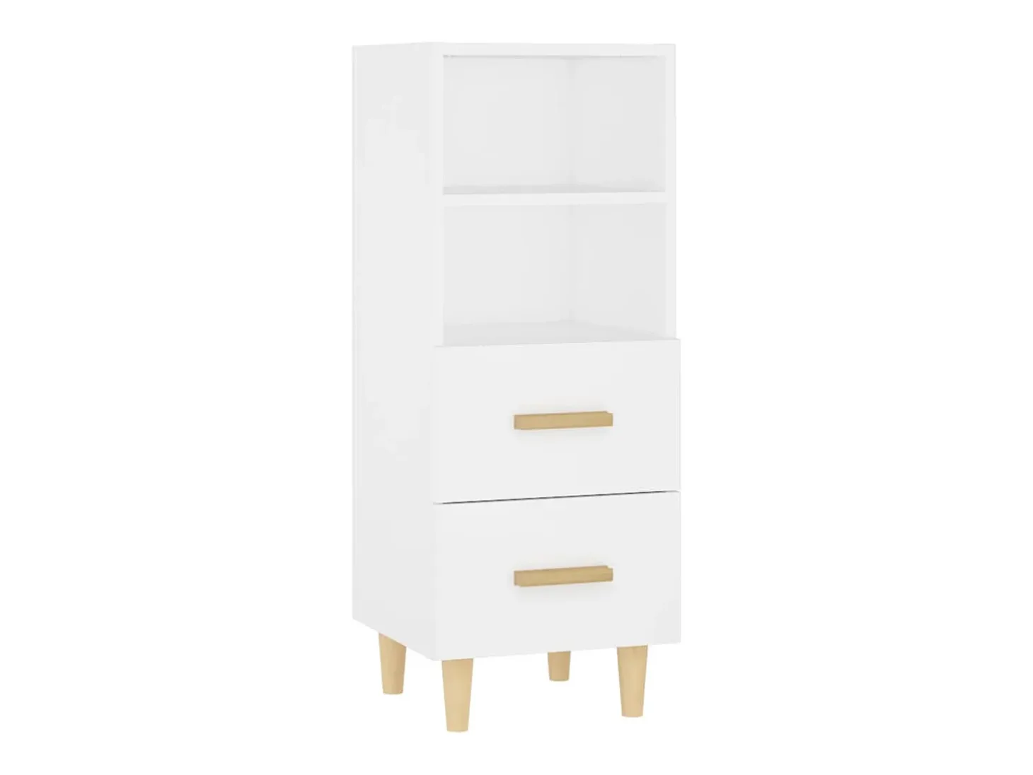 Aparador de madera contrachapada blanco 34,5x34x90 cm
