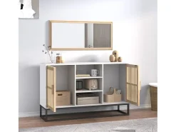 Aparador de madera contrachapada blanco 105x30x65 cm ES521823