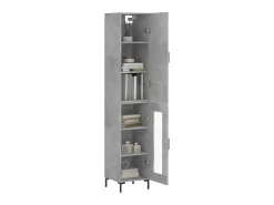 Aparador de madera contrachapada gris hormigón 34,5x34x180 cm ES22951