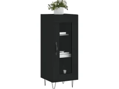 Aparador de madera contrachapada negro 34,5x34x90 cm ES69037