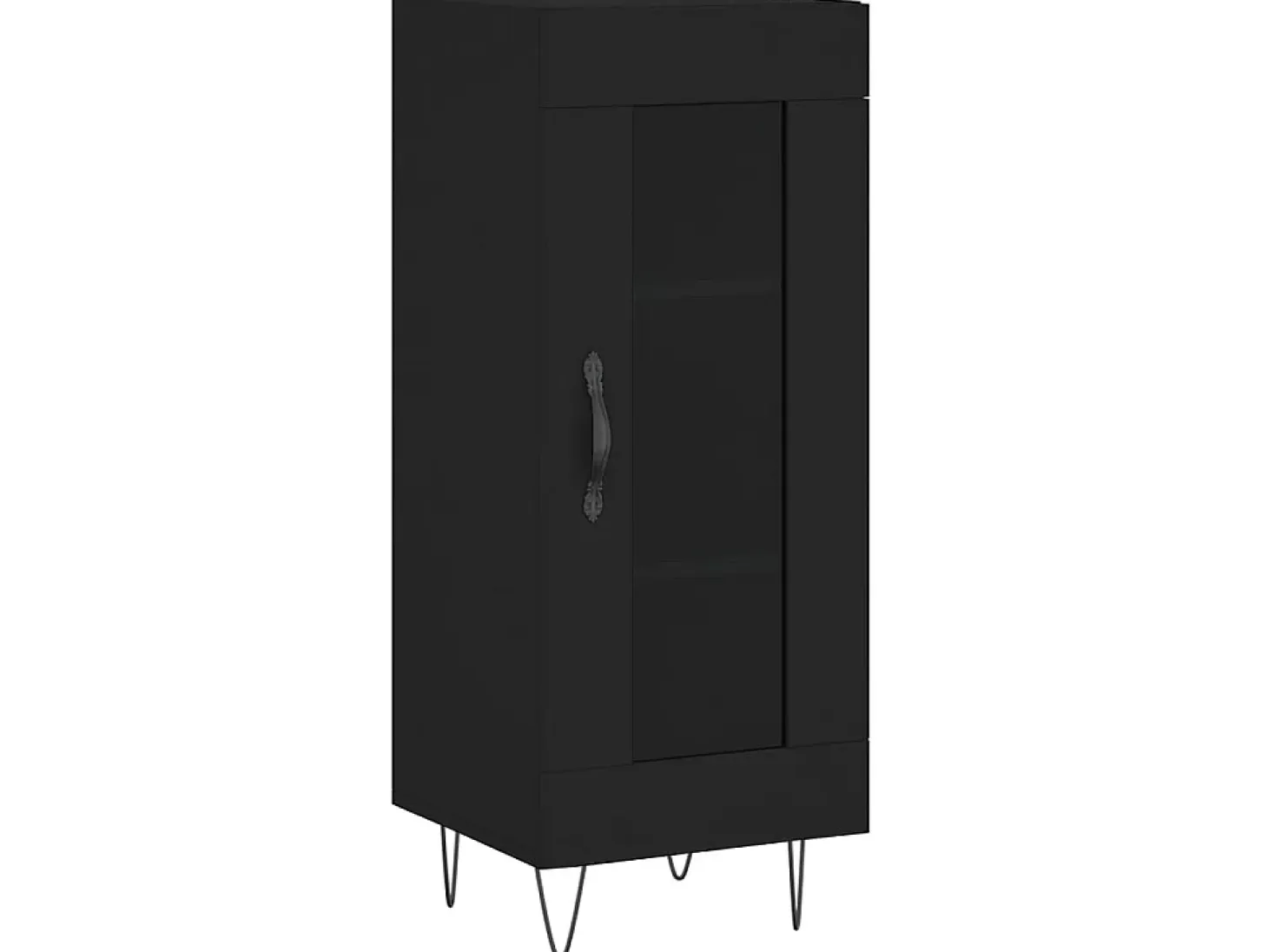 Aparador de madera contrachapada negro 34,5x34x90 cm ES69037
