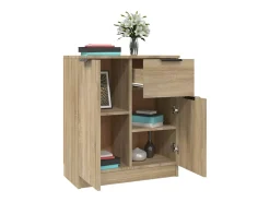 Aparador de madera contrachapada color roble Sonoma 60x30x70 cm