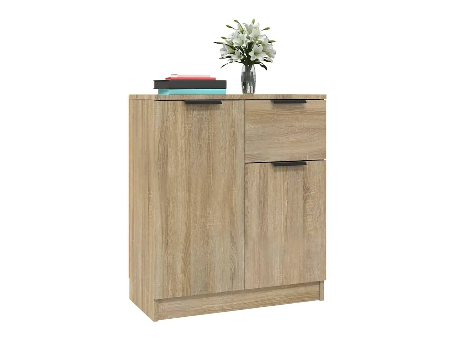 Aparador de madera contrachapada color roble Sonoma 60x30x70 cm