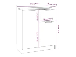 Aparador de madera contrachapada color roble Sonoma 60x30x70 cm