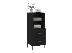 Aparador de madera contrachapada negro 34,5x34x90 cm ES22022