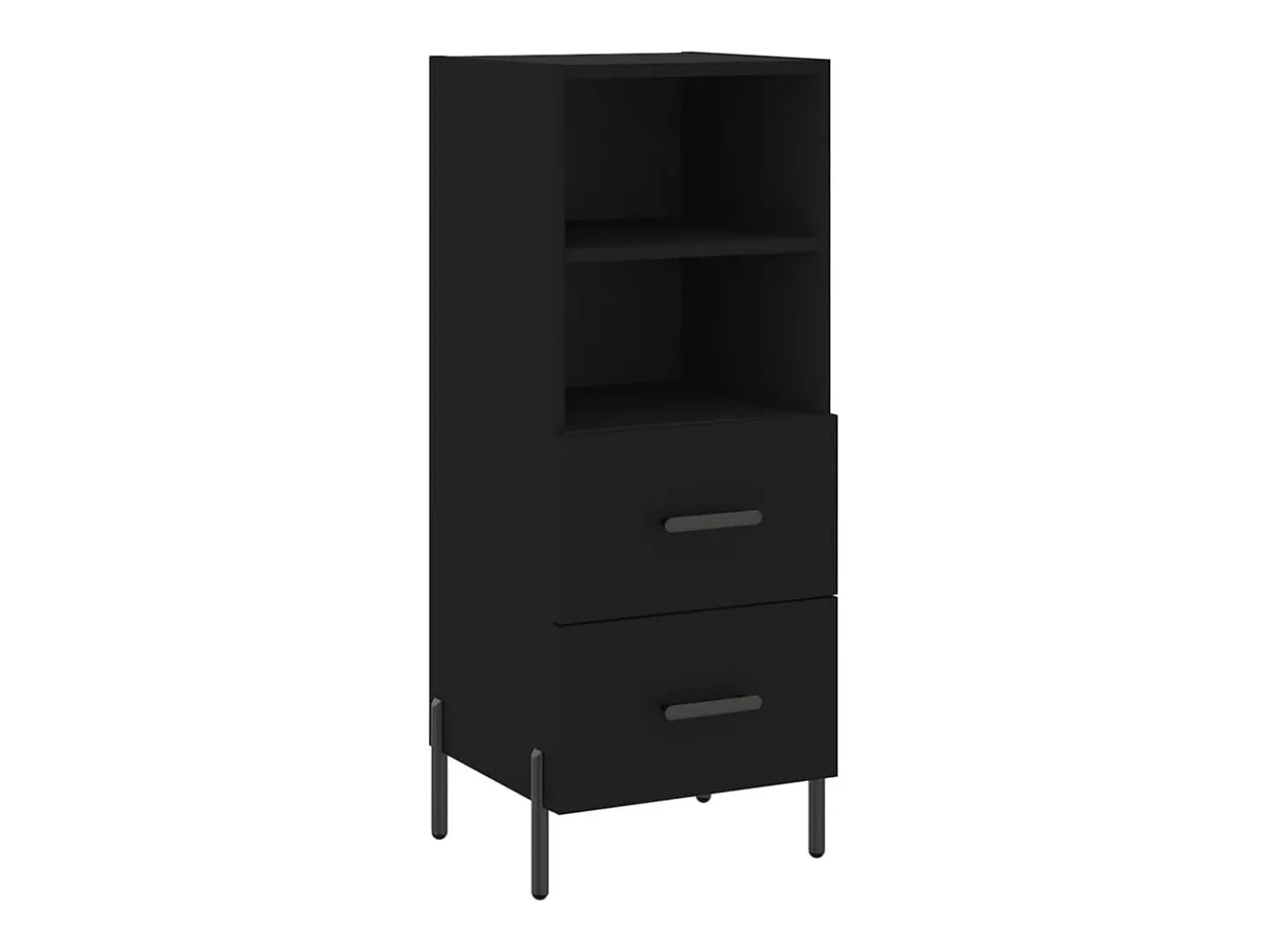 Aparador de madera contrachapada negro 34,5x34x90 cm ES22022