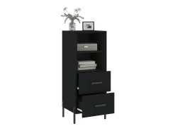 Aparador de madera contrachapada negro 34,5x34x90 cm ES22022
