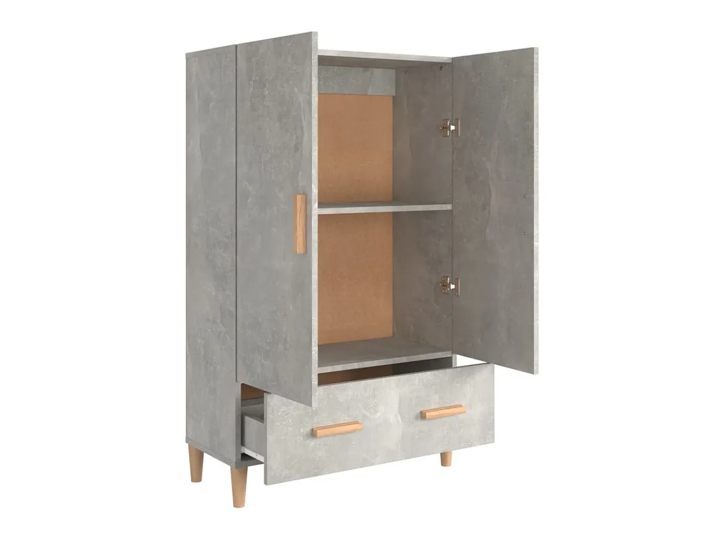Aparador de madera contrachapada gris hormigón 70x31x115 cm ES27266