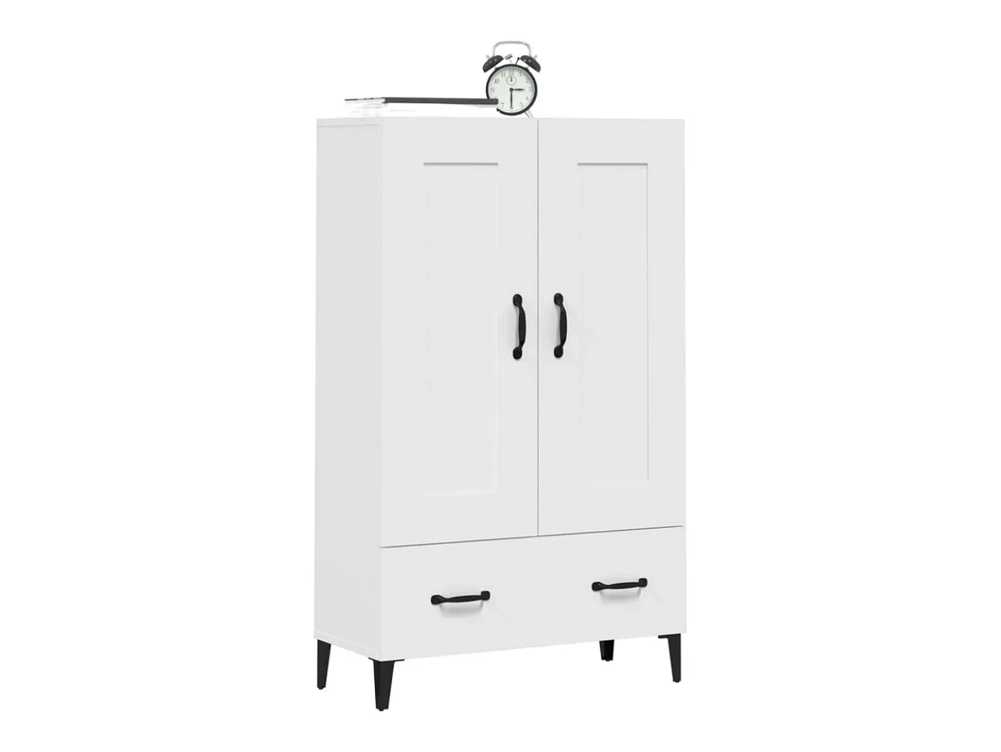 Aparador de madera contrachapada blanco 70x31x115 cm