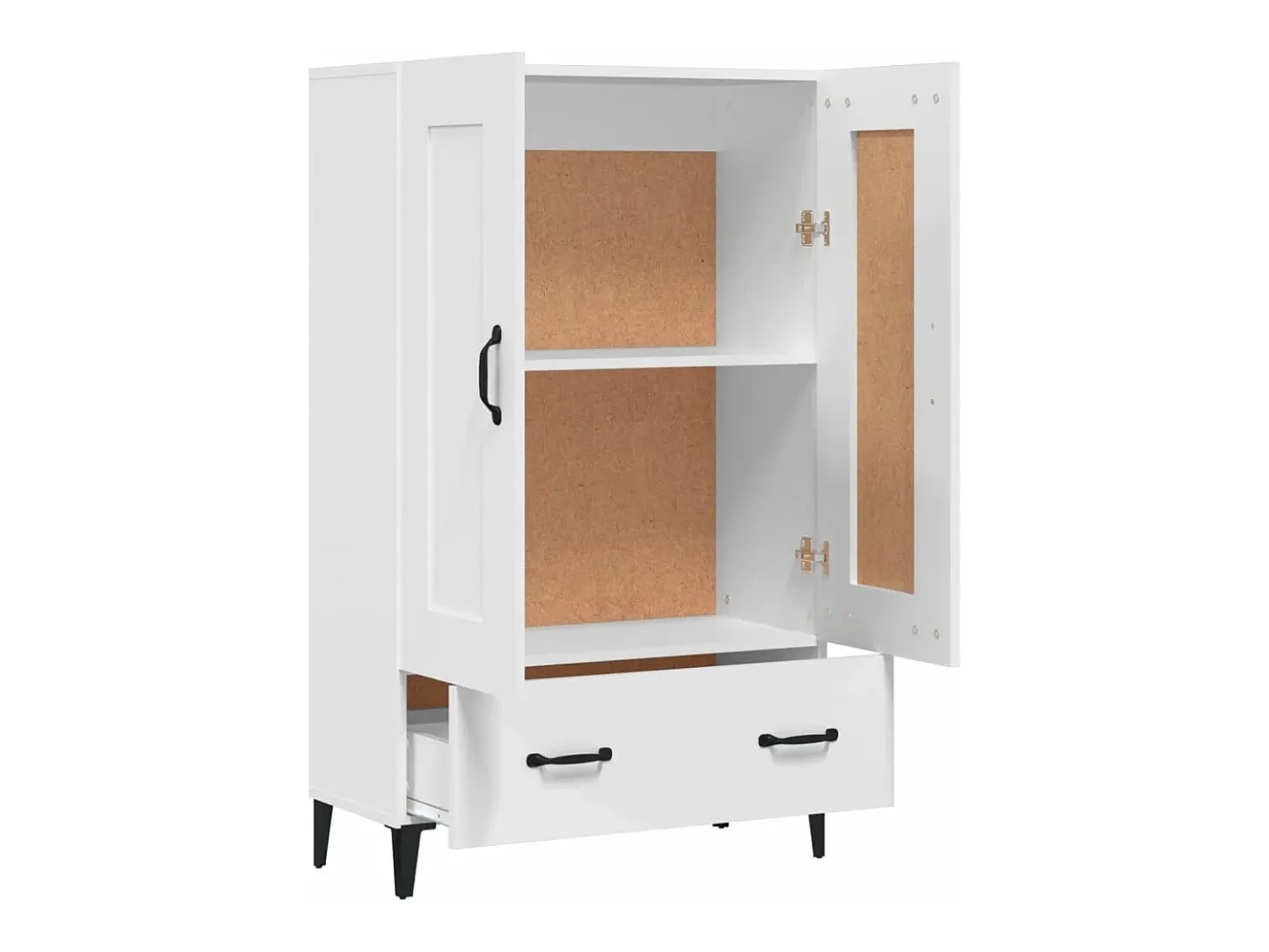 Aparador de madera contrachapada blanco 70x31x115 cm
